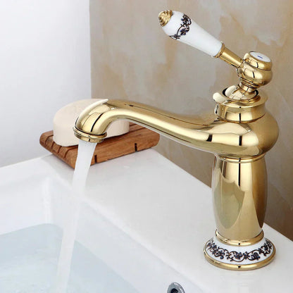 Vintage Bathroom Sink Faucet Single Handle Basin Mixer Retro Style Tap