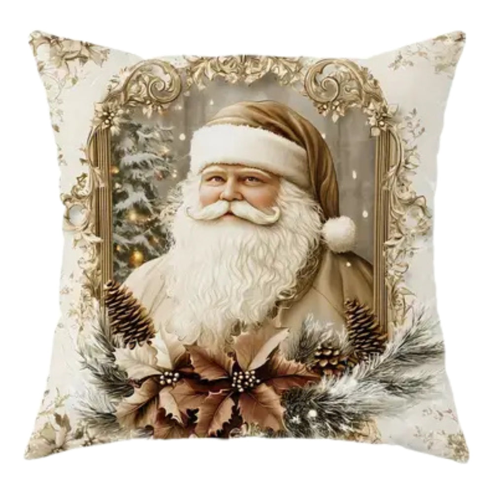Vintage Christmas Cushion Cover Tree and Bow Pattern
