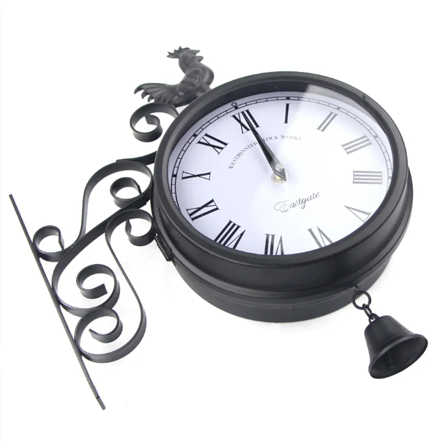Vintage Double-Sided Waterproof Wall Clock – Classic Retro Indoor & Outdoor Design