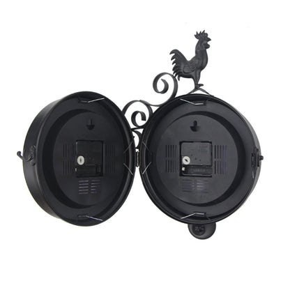 Vintage Double-Sided Waterproof Wall Clock – Classic Retro Indoor & Outdoor Design