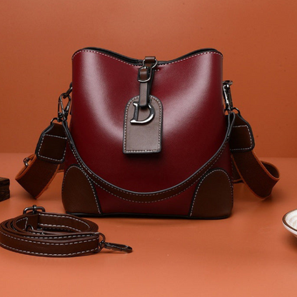 Vintage Leather Crossbody Shoulder Bag for Women Stylish Retro Handbag with Adjustable Strap