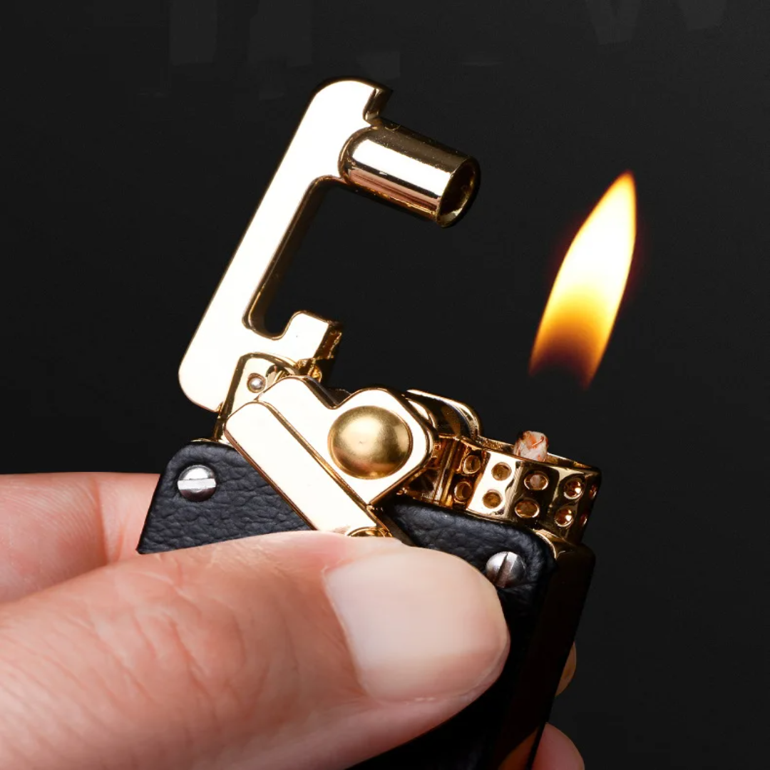 Vintage Metal Petrol Lighter Refillable Pocket Design