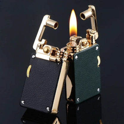 Vintage Metal Petrol Lighter Refillable Pocket Design