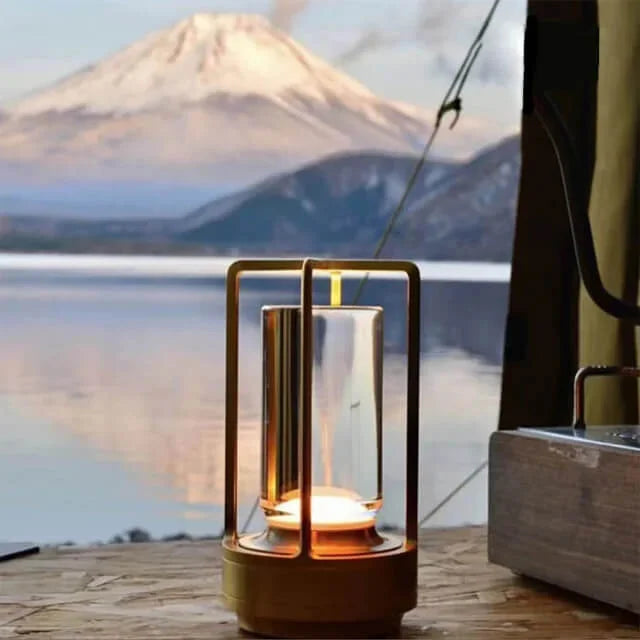 Vintage Rechargeable LED Table Lamp Touch Control Crystal Style