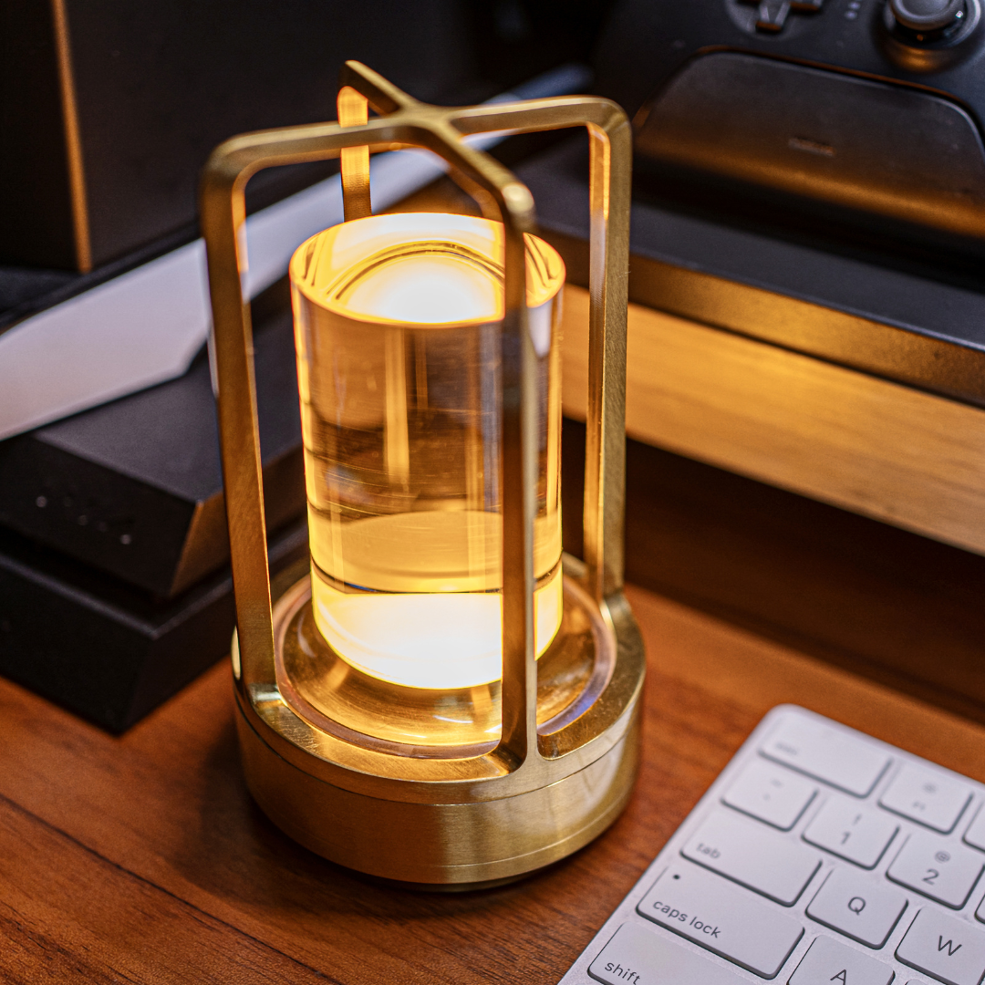 Vintage Rechargeable LED Table Lamp Touch Control Crystal Style