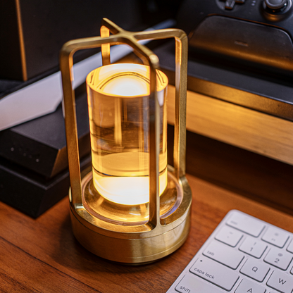 Vintage Rechargeable LED Table Lamp Touch Control Crystal Style