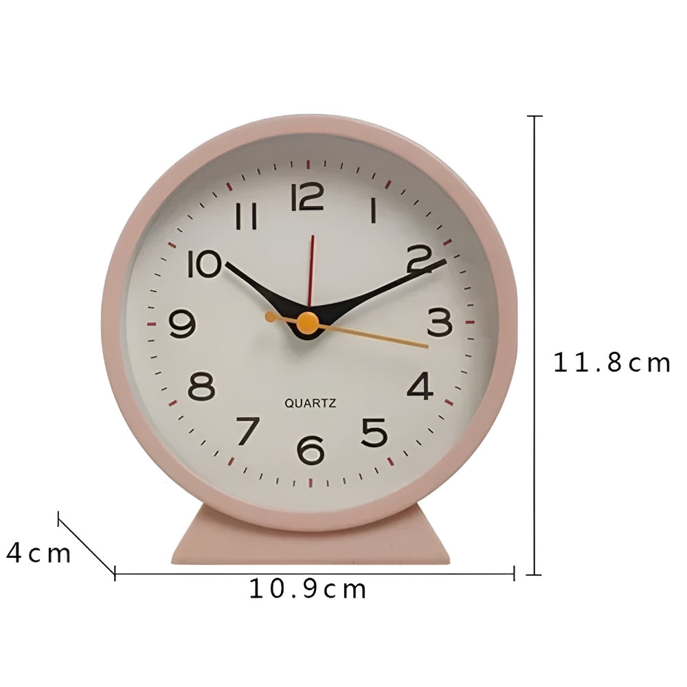 Vintage Silent Quartz Alarm Clock Analog Table Clock With Light