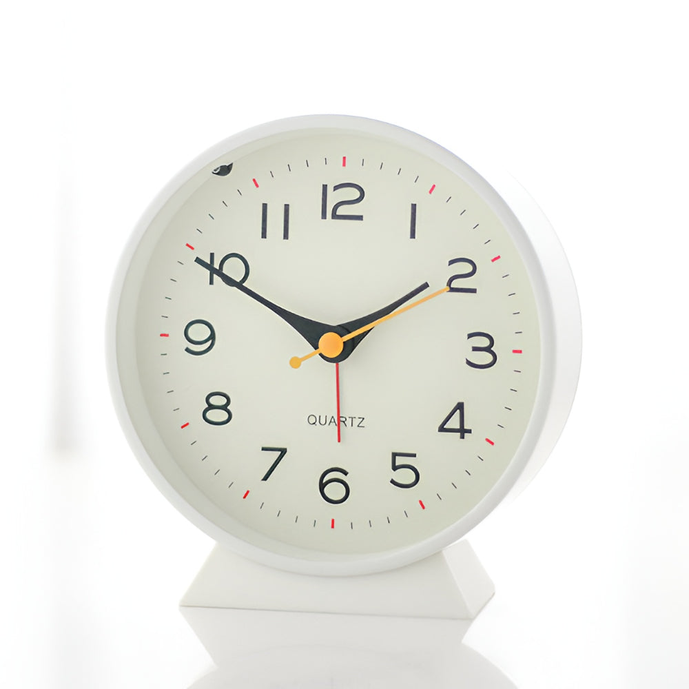 Vintage Silent Quartz Alarm Clock Analog Table Clock With Light
