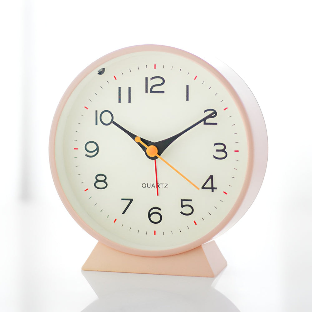 Vintage Silent Quartz Alarm Clock Analog Table Clock With Light