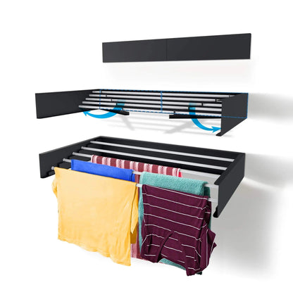 Wall Mounted Folding Clothes Drying Rack Space Saving Laundry Drying Solution