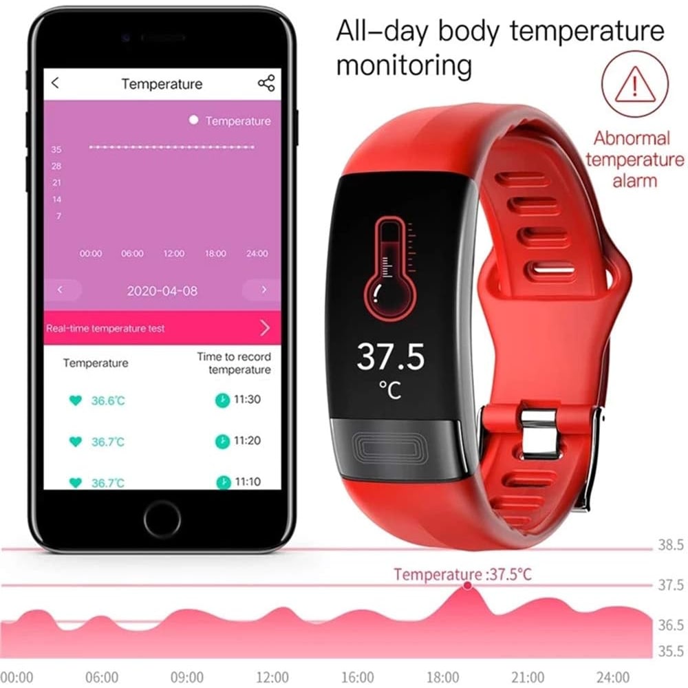 Vandafvisende fitness-tracker med pulsmåler og ECG-monitor