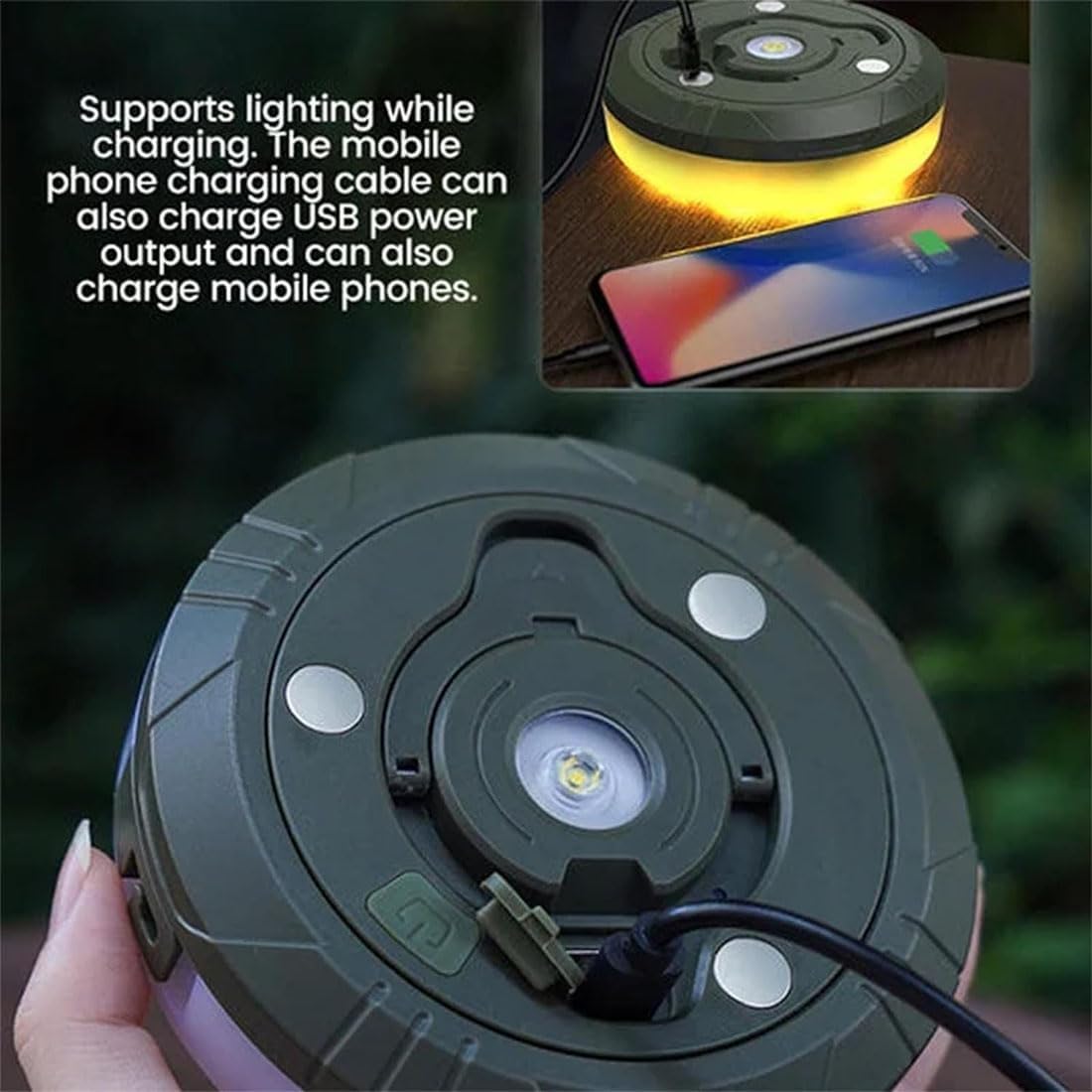 Waterproof Portable Foldable LED String Lights Camping Tent Lights with Power Bank Battery