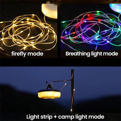 Waterproof Portable Foldable LED String Lights Camping Tent Lights with Power Bank Battery