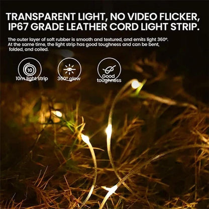Waterproof Portable Foldable LED String Lights Camping Tent Lights with Power Bank Battery
