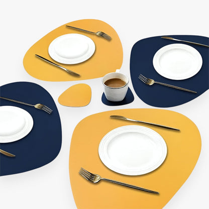 Waterproof Reversible Oval Pattern Table Placemats Non Slip Heat Resistant Dining Table Mats