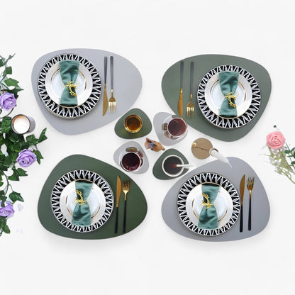 Waterproof Reversible Oval Pattern Table Placemats Non Slip Heat Resistant Dining Table Mats