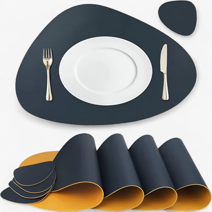 Waterproof Reversible Oval Pattern Table Placemats Non Slip Heat Resistant Dining Table Mats
