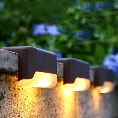 Waterproof Solar Outdoor Lights LED Step Pathway Garden Deck Lighting
