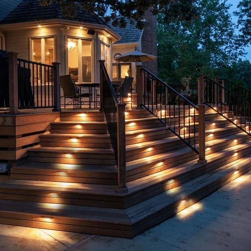 Waterproof Solar Outdoor Lights LED Step Pathway Garden Deck Lighting