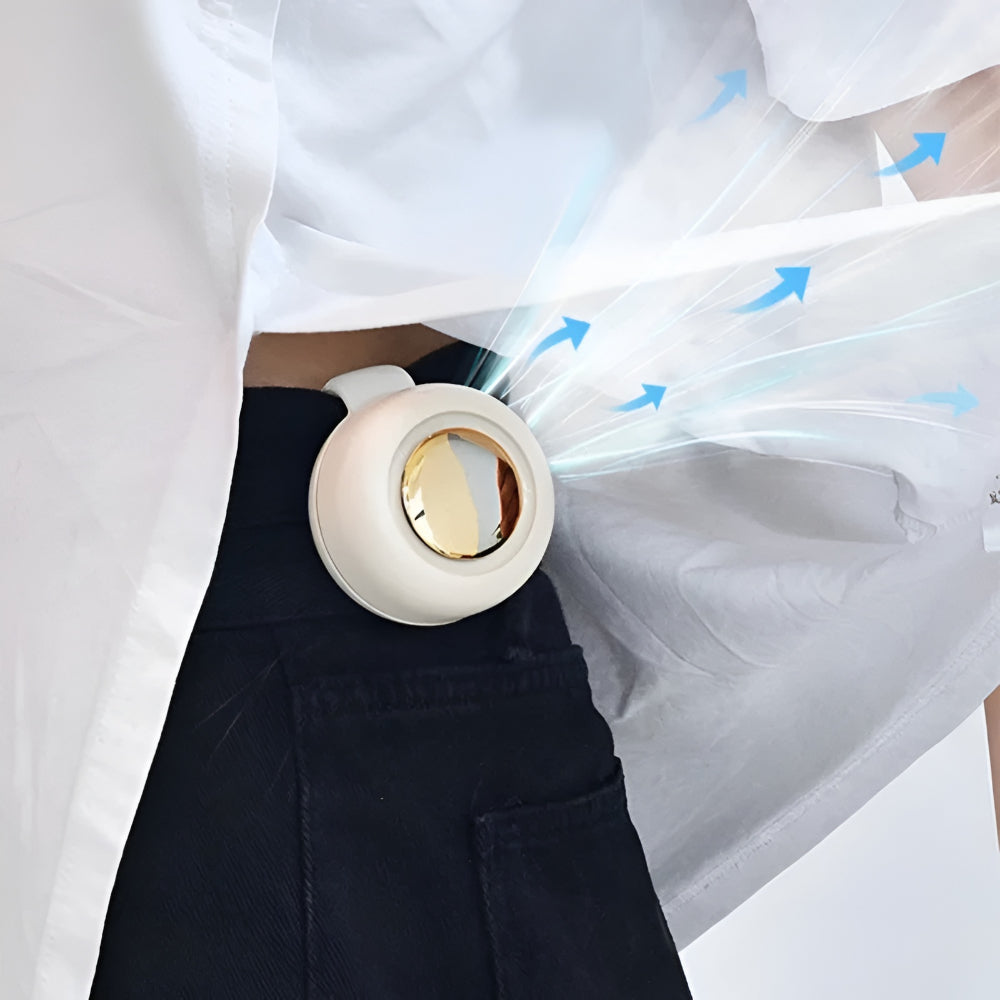 Wearable Bladeless Waist Clip Fan for Hands Free Cooling