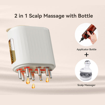 White Scalp Applicator with Measuring Scale – USB Rechargeable Scalp Massage Device