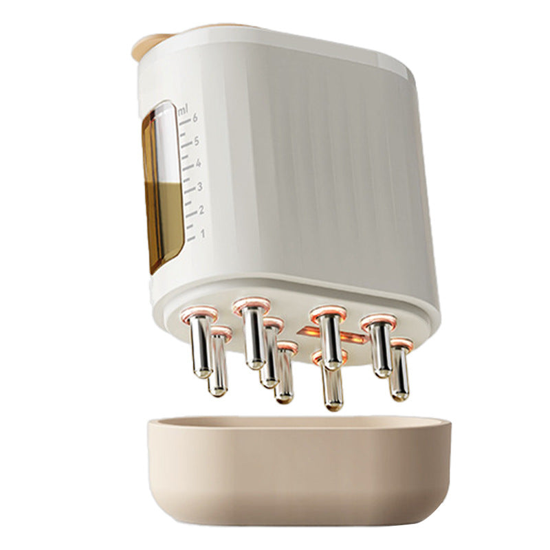 White Scalp Applicator with Measuring Scale – USB Rechargeable Scalp Massage Device