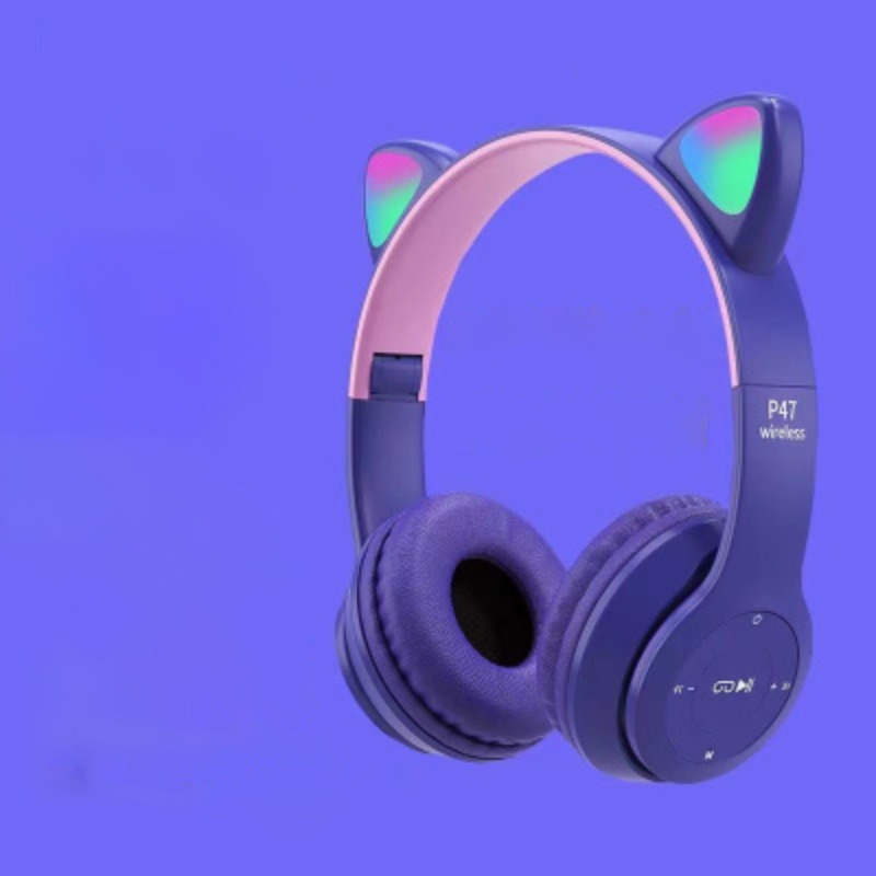 Wireless Bluetooth Cat Ear Headphones LED Gaming Headset With Microphone
