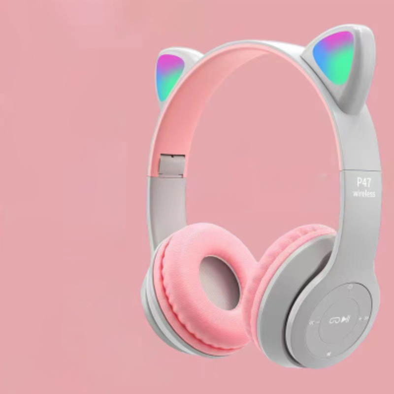 Wireless Bluetooth Cat Ear Headphones LED Gaming Headset With Microphone