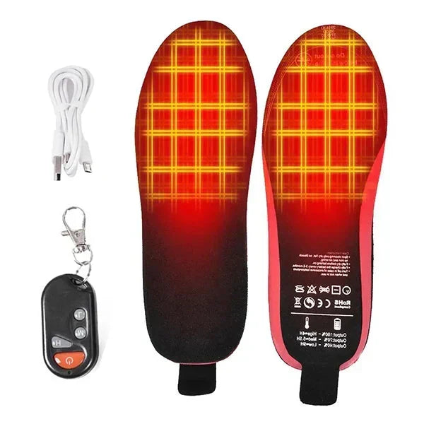 Wireless Heated Shoe Insoles with Remote Control Rechargeable Foot Warmers