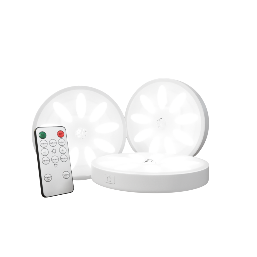 Wireless LED Motion Sensor Light with Remote Control USB Rechargeable Under Cabinet Light