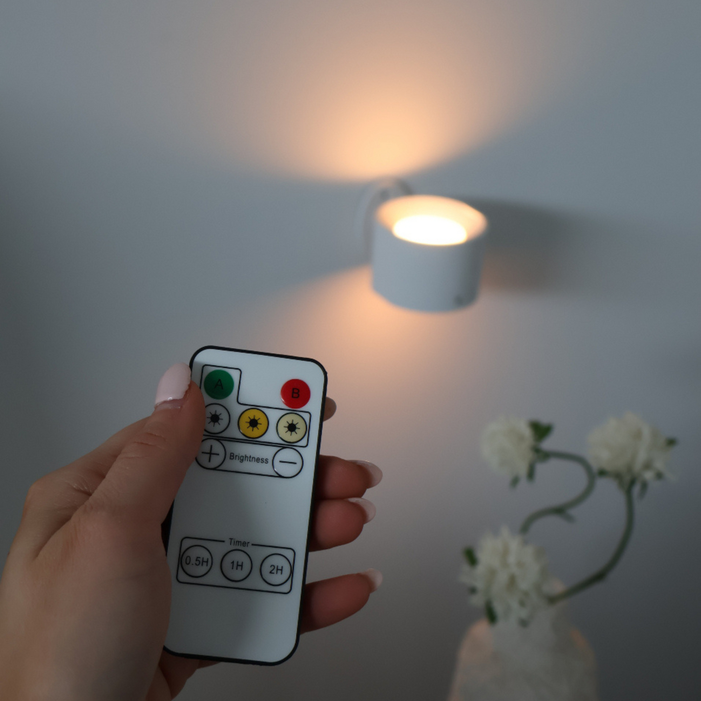 Wireless LED Wall Light Rechargeable with Remote Control Adjustable Brightness Indoor Wall Lamp