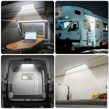 Striscia LED senza fili con sensore di movimento, ricaricabile, per illuminazione di interni, armadi e guardaroba