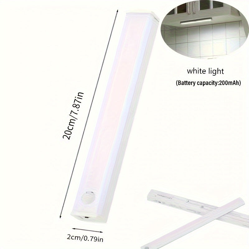 Striscia LED senza fili con sensore di movimento, ricaricabile, per illuminazione di interni, armadi e guardaroba