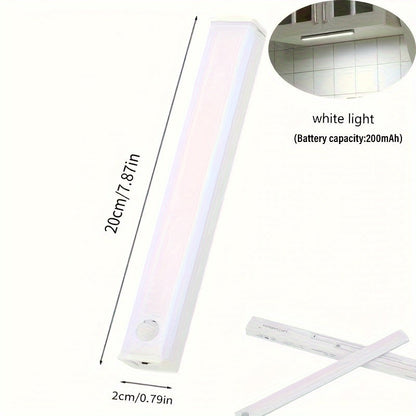 Striscia LED senza fili con sensore di movimento, ricaricabile, per illuminazione di interni, armadi e guardaroba
