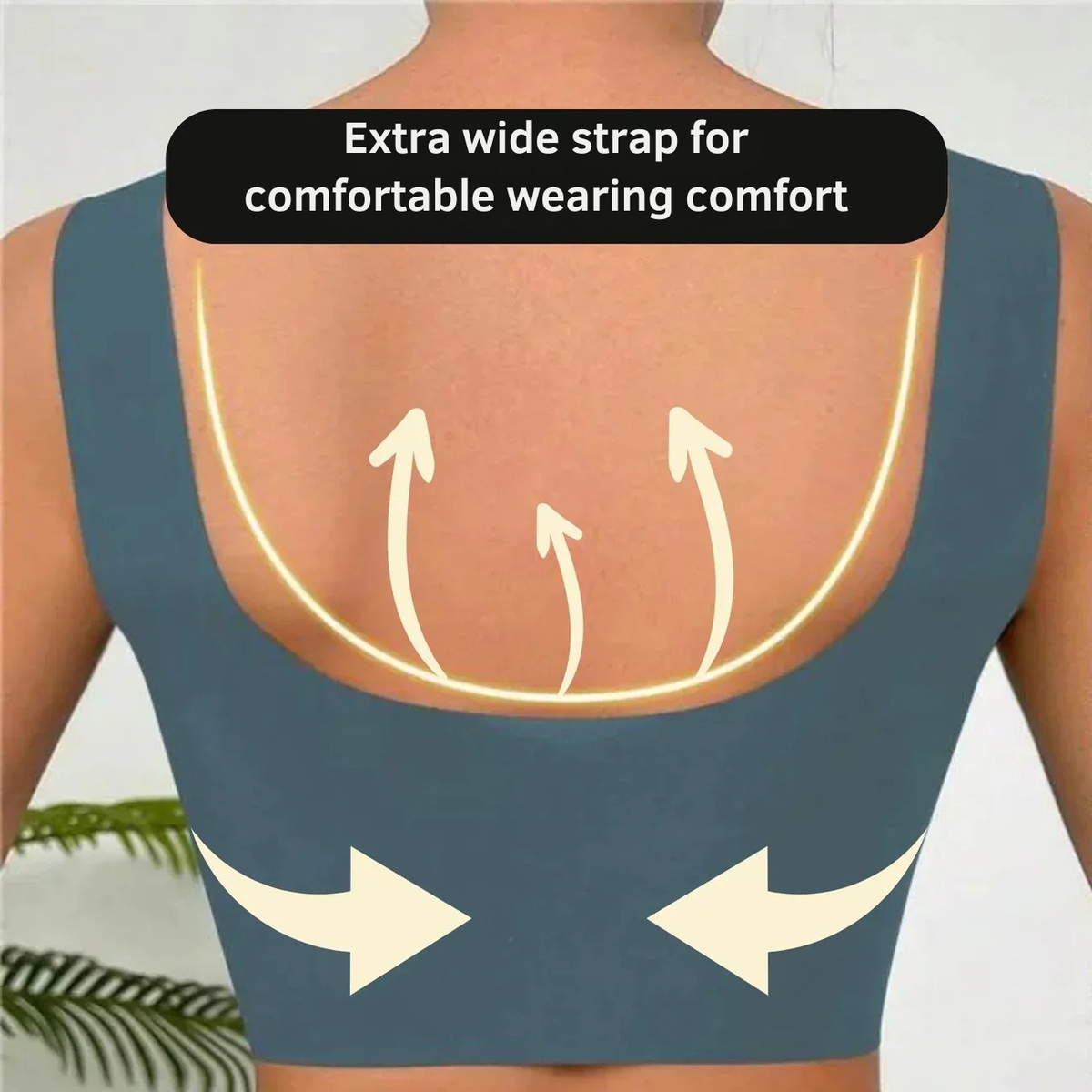 Wireless Push Up Bra with Removable Pads and Wide Straps