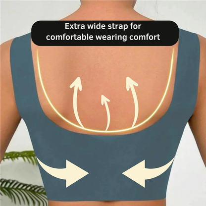 Wireless Push Up Bra with Removable Pads and Wide Straps