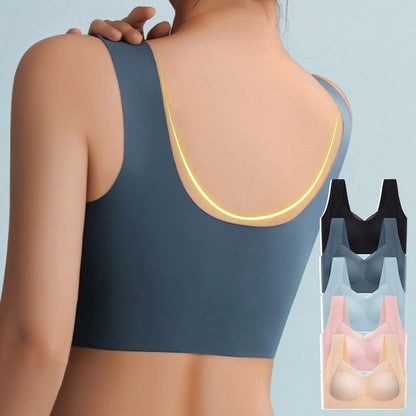 Wireless Push Up Bra with Removable Pads and Wide Straps