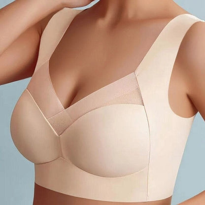 Wireless Push Up Bra with Removable Pads and Wide Straps