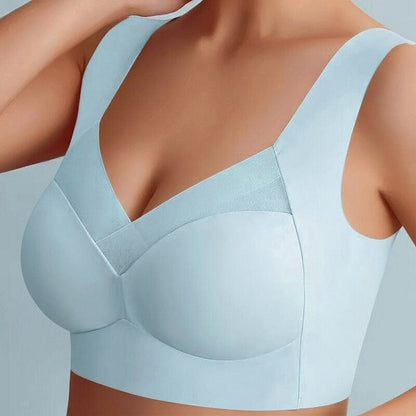 Wireless Push Up Bra with Removable Pads and Wide Straps