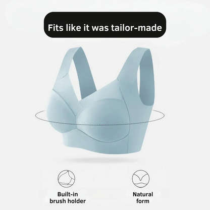 Wireless Push Up Bra with Removable Pads and Wide Straps