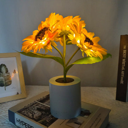 Wireless Sunflower Lamp Rechargeable LED Decorative Flower Light