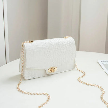 Women Large Capacity Handbag Buckle Detail Adjustable Strap Shoulder Crossbody Bag