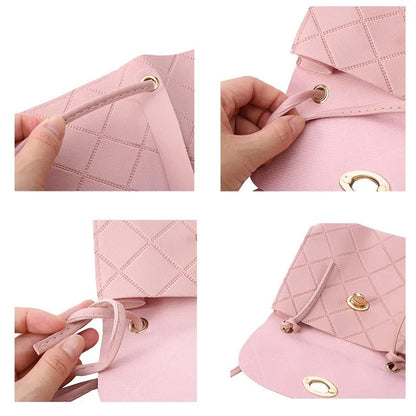Women Large Capacity Striped Handbag Adjustable Strap Lightweight Shoulder Crossbody Bag