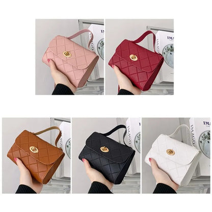 Women Large Capacity Striped Handbag Adjustable Strap Lightweight Shoulder Crossbody Bag