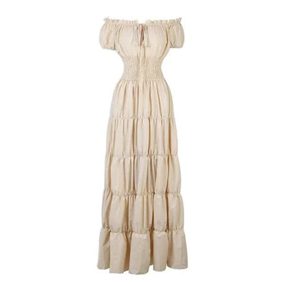 Women's Boho Maxi Dress Off Shoulder A Line Summer Party Outfit
