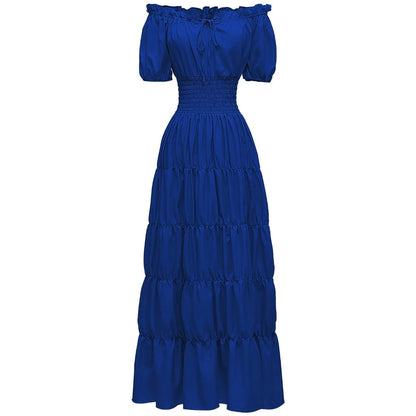 Women's Boho Maxi Dress Off Shoulder A Line Summer Party Outfit