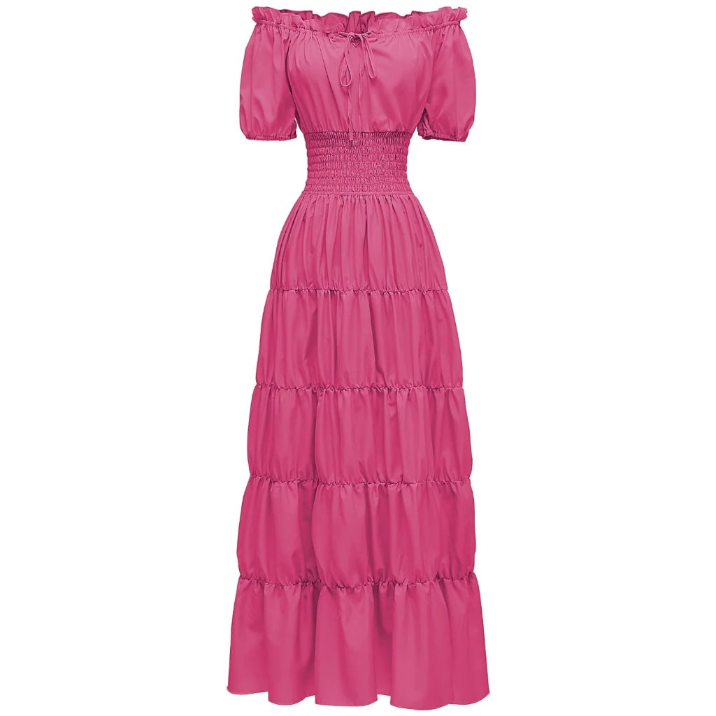 Women's Boho Maxi Dress Off Shoulder A Line Summer Party Outfit
