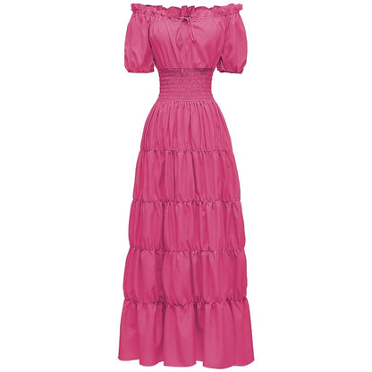 Women's Boho Maxi Dress Off Shoulder A Line Summer Party Outfit