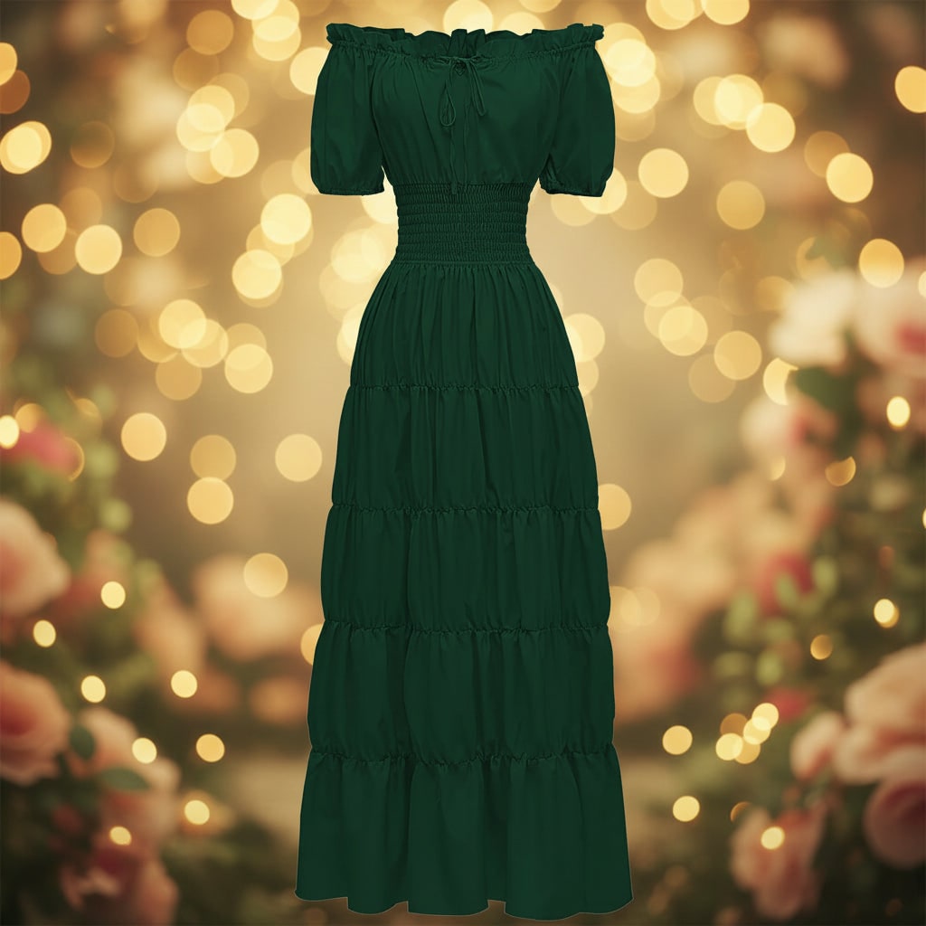 Women's Boho Maxi Dress Off Shoulder A Line Summer Party Outfit