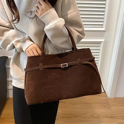 Women's Buckle Design Handbag Large Capacity Lightweight Shoulder Bag